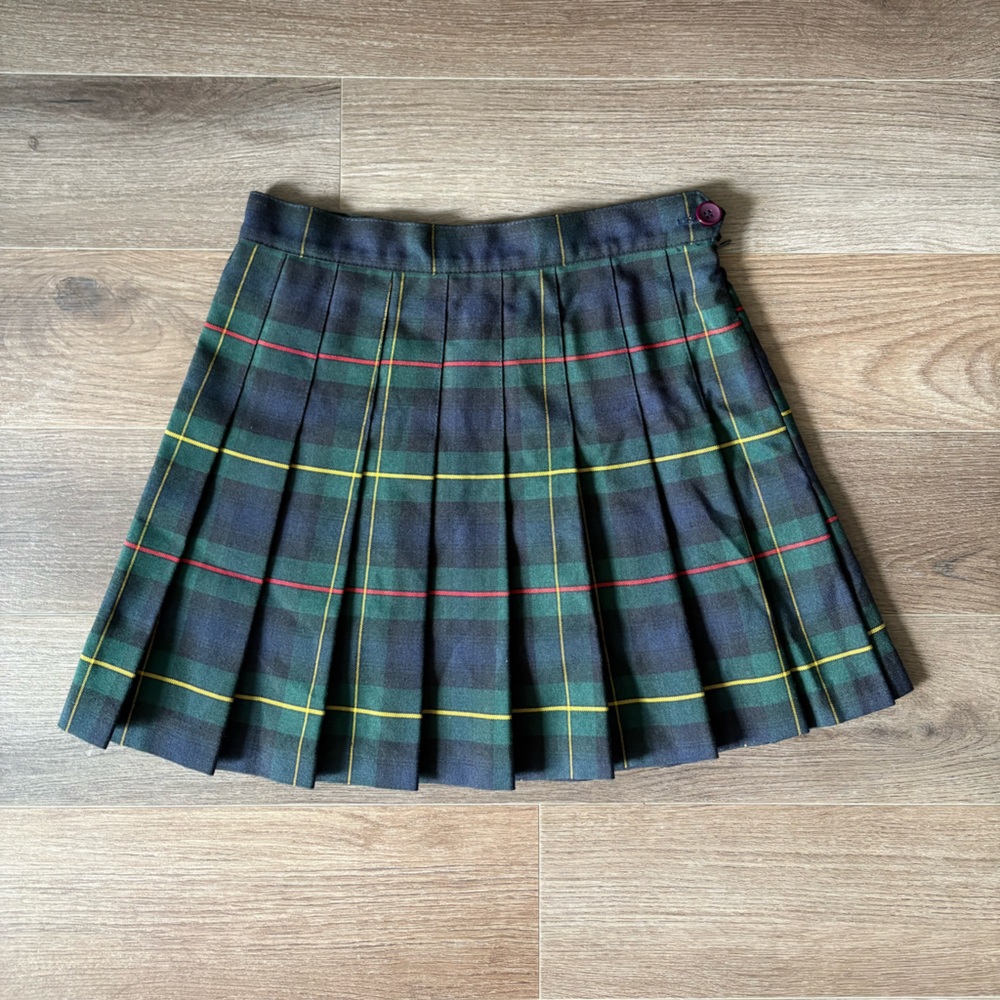 American Apparel Tartan Mini Skirt - Green, Yellow, Red